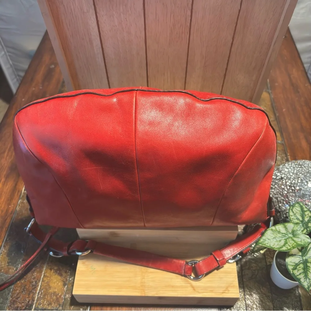 Coach Cherry Red Leather Hobo Bag